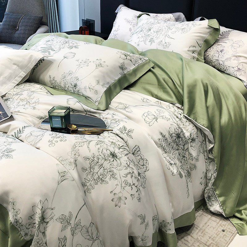 Aurelie Botanical Tencel Bedding Set | 60S Cooling Floral Luxury Duvet Cover