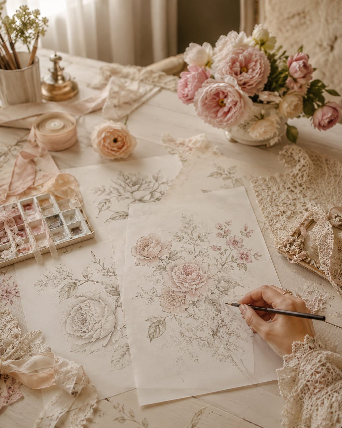 Every pattern starts with an original drawing.